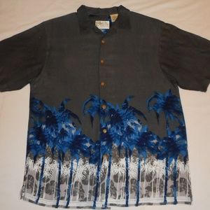 Thumbs Up Palm Tree Patern Hawaiian Shirt